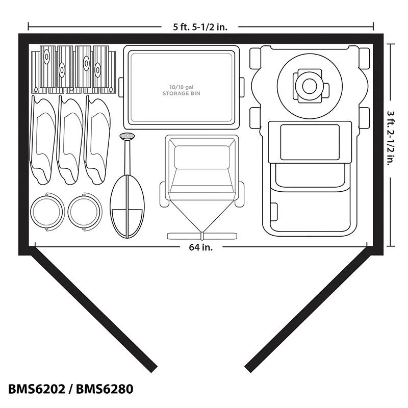 5'10 X 3'8 Suncast XL Vertical Plastic Garden Shed (1.79m X 1.12m) 2 5'10 X 3'8 Suncast XL Vertical Plastic Garden Shed (1.79m X 1.12m) - Image 2