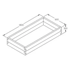 Forest Caledonian Rectangular Raised Bed 6'x3' (1.8x0.9m) -Lifetina Shop cal18090 caledonian rectangular bed 180x90cm drawing min