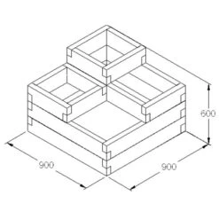 Forest Caledonian Tiered Raised Bed 3'x3' (0.9x0.9m) -Lifetina Shop caltrb9090hd 4 min