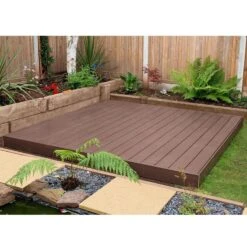 Forest 8' X 8' Composite Decking Kit - Brown (2.4m X 2.4m) -Lifetina Shop cdkitbr composite deck kit brown insitu2 min