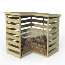 4'3 X 4'3 Forest Pent Corner Logstore (1.3m X 1.3m) -Lifetina Shop clgst
