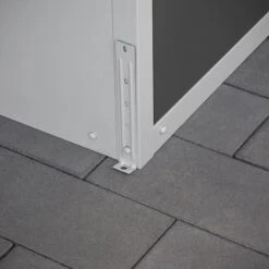 3' X 3'2 Trimetals Guardian D33 Metal Shed (0.91m X 0.97m) 12 3' X 3'2 Trimetals Guardian D33 Metal Shed (0.91m X 0.97m) -Lifetina Shop dm gy099 trimetals guardian d33 metal shed close up1 min