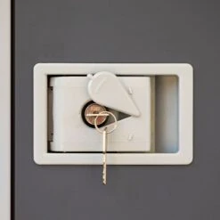 3' X 3'2 Trimetals Guardian D33 Metal Shed (0.91m X 0.97m) 13 3' X 3'2 Trimetals Guardian D33 Metal Shed (0.91m X 0.97m) -Lifetina Shop dm gy099 trimetals guardian d33 metal shed close up2 min