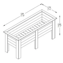 Forest Large Deep Root Wooden Garden Planter 6'x2' (1.8x0.6m) -Lifetina Shop drplant18 4 min