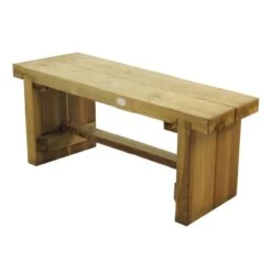 Forest Double Sleeper Wooden Garden Bench 4'x1' (1.2x0.35m) -Lifetina Shop dsben12hd 2 min