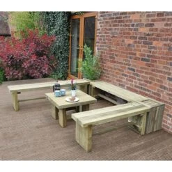 Forest Double Sleeper Wooden Garden Bench 4'x1' (1.2x0.35m) -Lifetina Shop dsben12hd 3 min