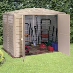 8' X 5'3" Saffron Plastic Vinyl Apex Shed (Includes Foundation Kit And Skylight) (2.39m X 1.6m)