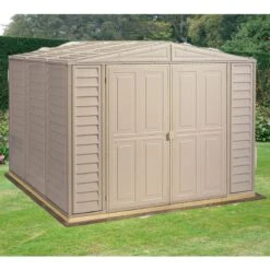 8' X 5'3" Saffron Plastic Vinyl Apex Shed (Includes Foundation Kit And Skylight) (2.39m X 1.6m) 9 8' X 5'3" Saffron Plastic Vinyl Apex Shed (Includes Foundation Kit And Skylight) (2.39m X 1.6m) -Lifetina Shop duramate86 01 1