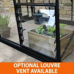 8' X 14' Halls Cotswold Blockley Greenhouse In Black With Toughened Glass (2.56m X 4.41m) -Lifetina Shop eden louvre black upgrade min 8