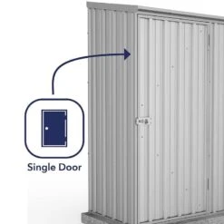 5' X 2'7 Absco Space Saver Pent Metal Shed - Zinc (1.52m X 0.79m) -Lifetina Shop esdxl20met001bun 5x3 absco space saver pent metal shed zinc close up4 min