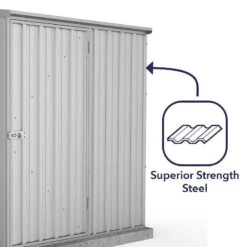 5' X 2'7 Absco Space Saver Pent Metal Shed - Zinc (1.52m X 0.79m) -Lifetina Shop esdxl20met001bun 5x3 absco space saver pent metal shed zinc close up6 min