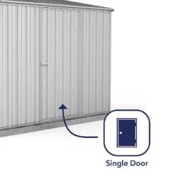 7'5 X 5' Absco Storemaster 2ZA Zinc Metal Garden Shed (2.26m X 1.52m) 14 7'5 X 5' Absco Storemaster 2ZA Zinc Metal Garden Shed (2.26m X 1.52m) -Lifetina Shop esdxl20met003bun 7x5 absco storemaster zinc metal shed close up3 min