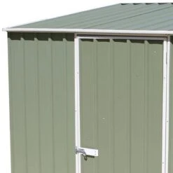 7'5 X 2'7 Absco Space Saver Pent Metal Shed - Pale Eucalyptus (2.26m X 0.79m) -Lifetina Shop esdxl20met008bun 7 5x2 7 absco spacesaver pent metal shed close up2 min