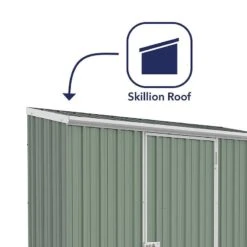 7'5 X 2'7 Absco Space Saver Pent Metal Shed - Pale Eucalyptus (2.26m X 0.79m) -Lifetina Shop esdxl20met008bun 7 5x2 7 absco spacesaver pent metal shed close up3 min