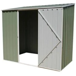 7'5 X 2'7 Absco Space Saver Pent Metal Shed - Pale Eucalyptus (2.26m X 0.79m) -Lifetina Shop esdxl20met008bun 7 5x2 7 absco spacesaver pent metal shed cutout2 min