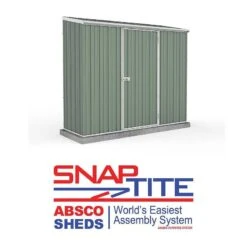 7'5 X 2'7 Absco Space Saver Pent Metal Shed - Pale Eucalyptus (2.26m X 0.79m) -Lifetina Shop esdxl20met008bun 7 5x2 7 absco spacesaver pent metal shed cutout3 min