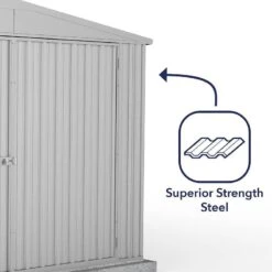 10' X 20' Absco Utility Metal Garage Workshop Shed - Zinc (3m X 6.1m) -Lifetina Shop esdxl20met034bun 10x20 absco metal garage shed close up4 min
