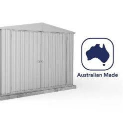 10' X 20' Absco Utility Metal Garage Workshop Shed - Zinc (3m X 6.1m) -Lifetina Shop esdxl20met034bun 10x20 absco metal garage shed close up5 min