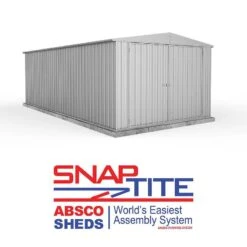 10' X 20' Absco Utility Metal Garage Workshop Shed - Zinc (3m X 6.1m) -Lifetina Shop esdxl20met034bun 10x20 absco metal garage shed cutout2 min