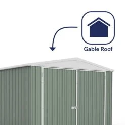10' X 20' Absco Utility Metal Garage Workshop Shed - Pale Eucalyptus (3m X 6.1m) -Lifetina Shop esdxl20met035 10x20 absco metal garage shed pe close up2 min