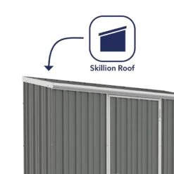 7'5 X 2'7 Absco Space Saver Pent Metal Shed - Grey (2.26m X 0.79m) -Lifetina Shop esdxl20met096bun 7 5x2 7 absco spacesaver pent metal shed close up1 min