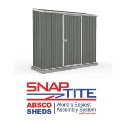 7'5 X 2'7 Absco Space Saver Pent Metal Shed - Grey (2.26m X 0.79m) -Lifetina Shop esdxl20met096bun 7 5x2 7 absco spacesaver pent metal shed cutout2 min