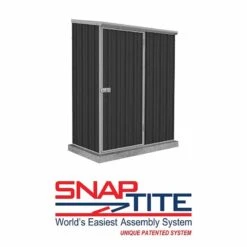 5' X 3' Absco Space Saver Pent Metal Shed - Dark Grey (1.52m X 0.78m) -Lifetina Shop esdxl20met103 5x3 absco dark grey feature1 min