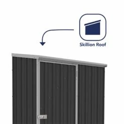 5' X 3' Absco Space Saver Pent Metal Shed - Dark Grey (1.52m X 0.78m) -Lifetina Shop esdxl20met103 5x3 absco dark grey feature2 min