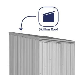 5' X 5' Absco Space Saver Pent Metal Shed - Zinc (1.52m X 1.52m) -Lifetina Shop esdxl20met104 5x5 absco zinc feature2 min