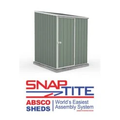 5' X 5' Absco Space Saver Pent Metal Shed - Pale Eucalyptus (1.52m X 1.52m) -Lifetina Shop esdxl20met105 5x5 absco euc feature1 min