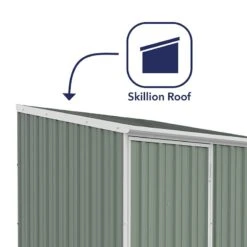 5' X 5' Absco Space Saver Pent Metal Shed - Pale Eucalyptus (1.52m X 1.52m) -Lifetina Shop esdxl20met105 5x5 absco euc feature2 min