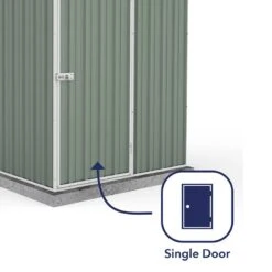 5' X 5' Absco Space Saver Pent Metal Shed - Pale Eucalyptus (1.52m X 1.52m) -Lifetina Shop esdxl20met105 5x5 absco euc feature3 min