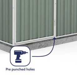 5' X 5' Absco Space Saver Pent Metal Shed - Pale Eucalyptus (1.52m X 1.52m) -Lifetina Shop esdxl20met105 5x5 absco euc feature4 min