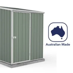 5' X 5' Absco Space Saver Pent Metal Shed - Pale Eucalyptus (1.52m X 1.52m) -Lifetina Shop esdxl20met105 5x5 absco euc feature6 min