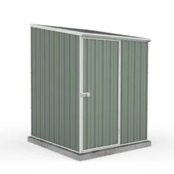 5' X 5' Absco Space Saver Pent Metal Shed - Pale Eucalyptus (1.52m X 1.52m)