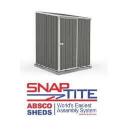 5' X 5' Absco Space Saver Pent Metal Shed - Grey (1.52m X 1.52m) -Lifetina Shop esdxl20met106 5x5 absco grey feature1 min