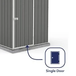 5' X 5' Absco Space Saver Pent Metal Shed - Grey (1.52m X 1.52m) -Lifetina Shop esdxl20met106 5x5 absco grey feature3 min