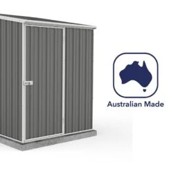5' X 5' Absco Space Saver Pent Metal Shed - Grey (1.52m X 1.52m) -Lifetina Shop esdxl20met106 5x5 absco grey feature6 min