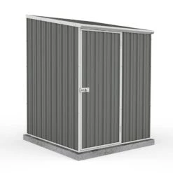 5' X 5' Absco Space Saver Pent Metal Shed - Grey (1.52m X 1.52m)