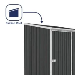 5' X 5' Absco Space Saver Pent Metal Shed - Dark Grey (1.52m X 1.52m) -Lifetina Shop esdxl20met107 5x5 absco d grey feature4 min