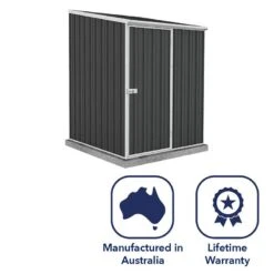 5' X 5' Absco Space Saver Pent Metal Shed - Dark Grey (1.52m X 1.52m) -Lifetina Shop esdxl20met107 5x5 absco d grey feature6 min