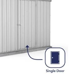 7'5 X 3' Absco Space Saver Pent Metal Shed - Zinc (2.26m X 0.78m) -Lifetina Shop esdxl20met109 7x3 absco zinc feature3 min