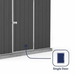 7'5 X 3' Absco Space Saver Pent Metal Shed - Dark Grey (2.26m X 0.78m) -Lifetina Shop esdxl20met110 7x3 absco d grey feature3 min