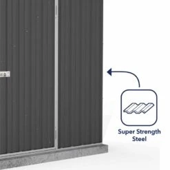 7'5 X 3' Absco Space Saver Pent Metal Shed - Dark Grey (2.26m X 0.78m) -Lifetina Shop esdxl20met110 7x3 absco d grey feature5 min