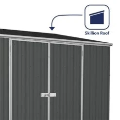 10' X 5' Absco Space Saver Double Door Metal Shed - Dark Grey (3m X 1.52m) -Lifetina Shop esdxl20met112 10x5 absco dg feature2 min