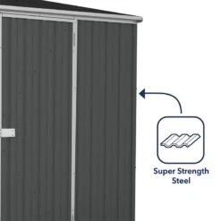 10' X 5' Absco Space Saver Double Door Metal Shed - Dark Grey (3m X 1.52m) -Lifetina Shop esdxl20met112 10x5 absco dg feature4 min
