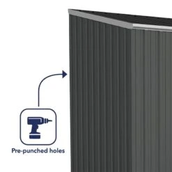 10' X 5' Absco Space Saver Double Door Metal Shed - Dark Grey (3m X 1.52m) -Lifetina Shop esdxl20met112 10x5 absco dg feature5 min