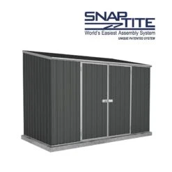 10' X 5' Absco Space Saver Double Door Metal Shed - Dark Grey (3m X 1.52m) -Lifetina Shop esdxl20met112 10x5 absco dg feature6 min