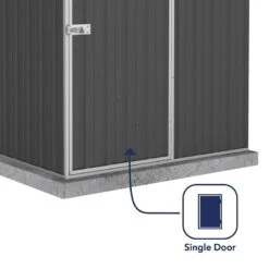 5' X 5' Absco Premier Titanium Reverse Apex Metal Shed - Dark Grey (1.52m X 1.52m) -Lifetina Shop esdxl20met114 5x5 titanium dg feature3 min