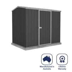 7'5 X 5' Absco Premier Titanium Reverse Apex Metal Shed - Dark Grey (2.26m X 1.52m) -Lifetina Shop esdxl20met116 7x5 titanium dg f1 min